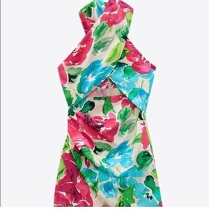Zara colorful flower halter top d